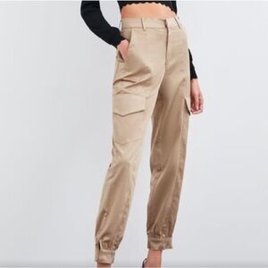 Zara Satin Effect Cargo Pants